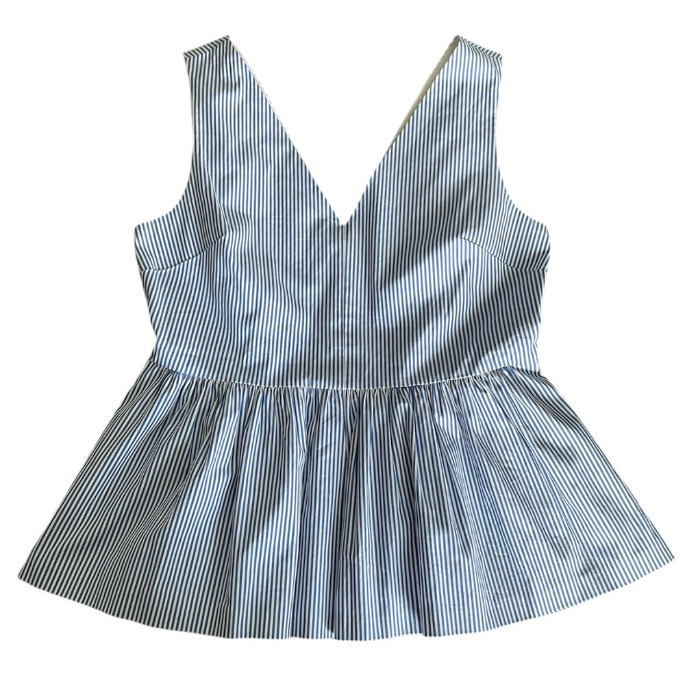 Tall J Crew Always cotton striped peplum tank 8T